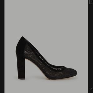 Ann Taylor Abrianna Lace Block Heel Pump